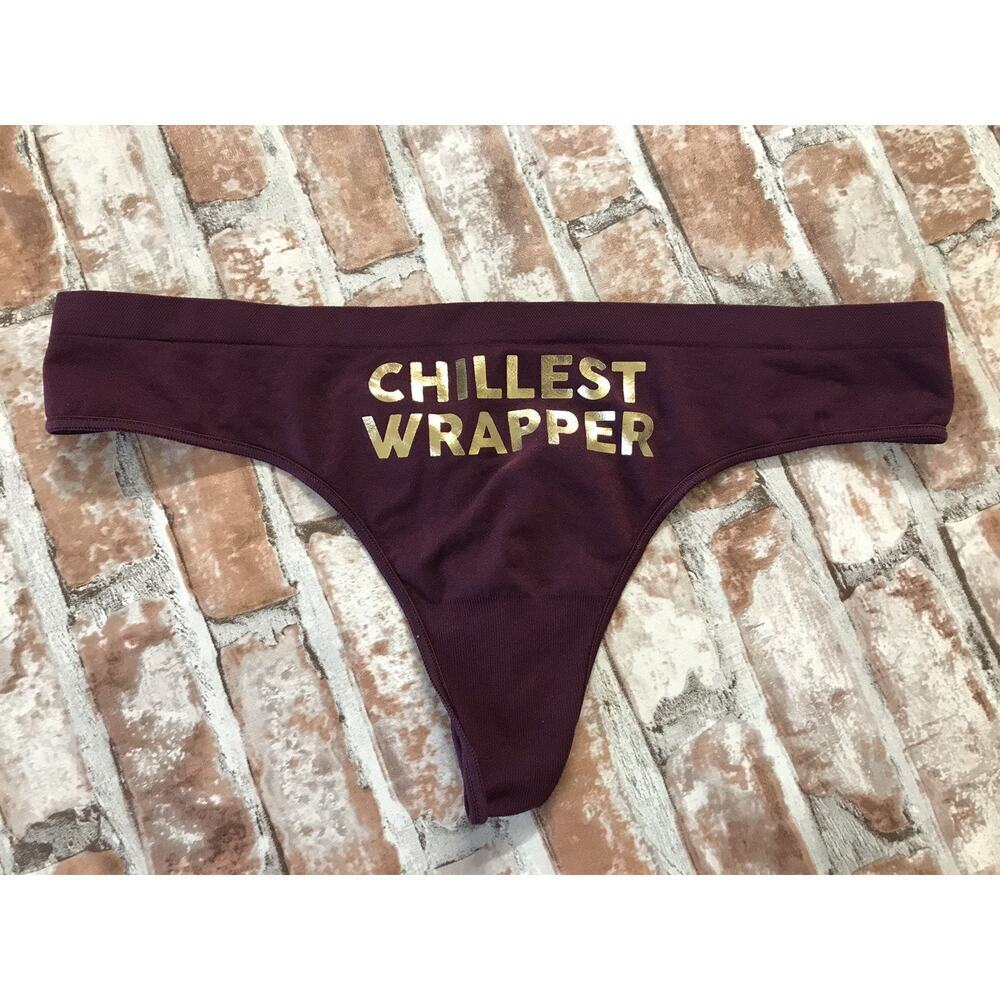NWT VICTORIA'S SECRET PINK MED CHILLEST WRAPPER SEAMLESS RARE THONG PANTIES